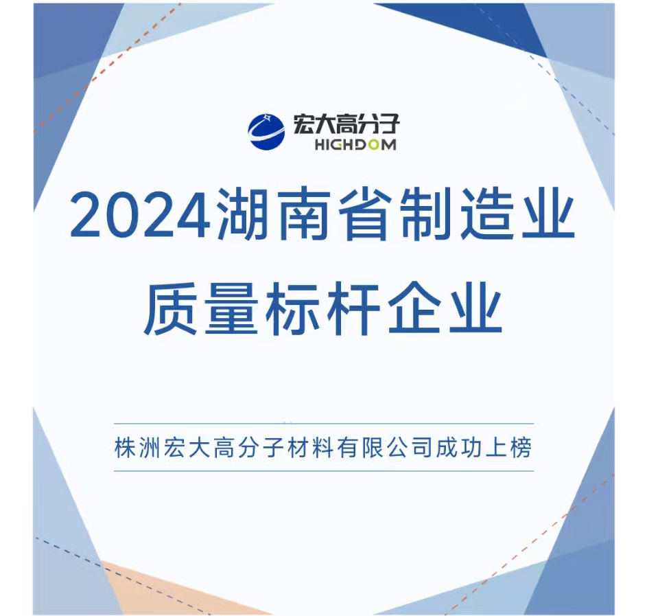 喜報(bào)|2024湖南省制造業(yè)質(zhì)量標(biāo)桿企業(yè)：宏大高分子再獲認(rèn)證！